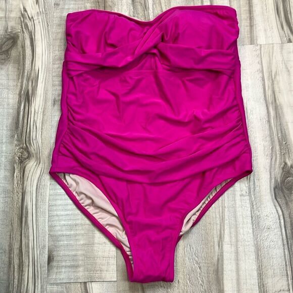 NWT Kona Sol Tummy Control Twist-Front One Piece Swimsuit sz 20 missing strap - Picture 1 of 7